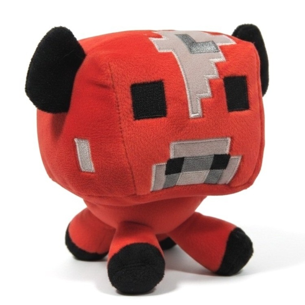 2015 Mojang Minecraft Mooshroom Red Cow Plush Jazwares Stuffed‎ Toy Animal 7"